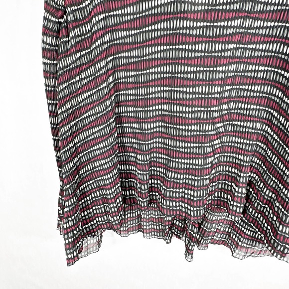 Lane Bryant Plus Size 18W 20W Top Black Red Gray Accordion Pleated Chiffon 1600 - Picture 8 of 11
